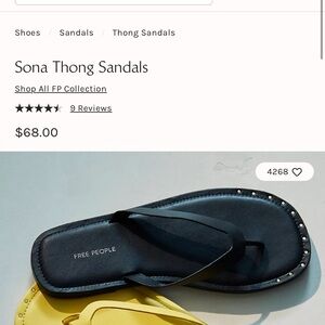 Free People Black Sonia Thong Sandals